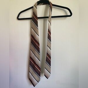 Vintage Christian Dior Monsieur Tie in Diagonal Neutral Stripes